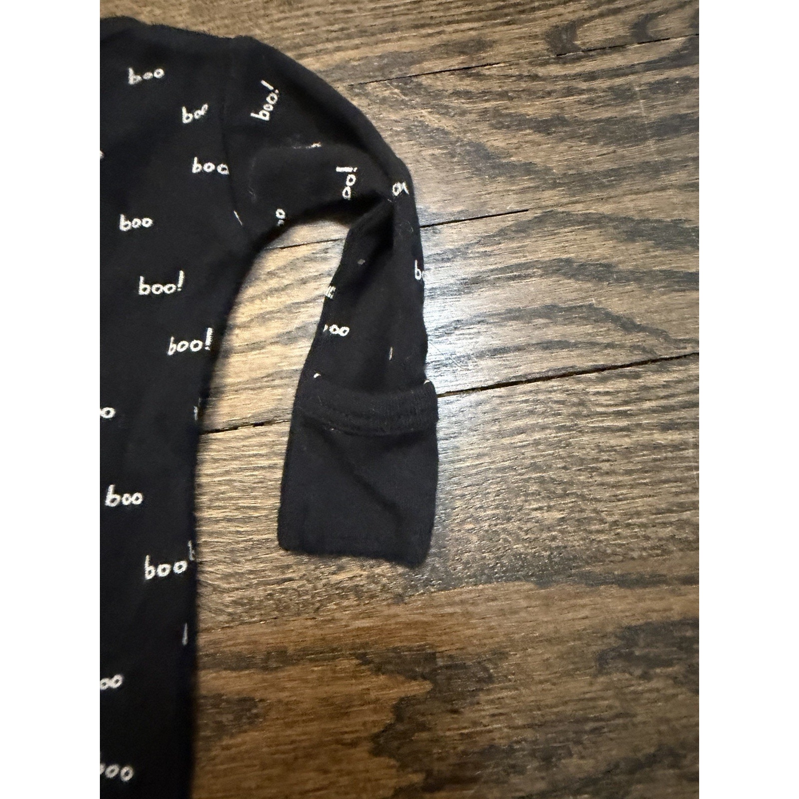 L'ovedbaby Boo Black Organic Cotton Halloween Footie Sz Premie Nwt — image 6 of 7